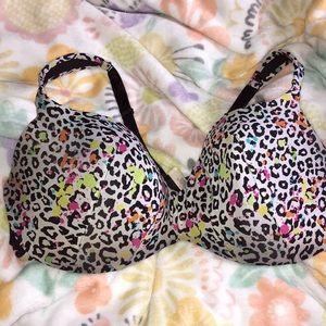 Leopard with bright colors bra.